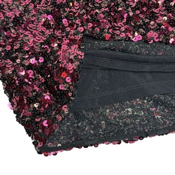 Rebecca Taylor NWT plum stretch sequin midi pencil skirt size XS - Picture 8 of 14